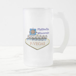 Platteville, Wasser-Flaschen-Tasse Wisconsins Mattglas Bierglas