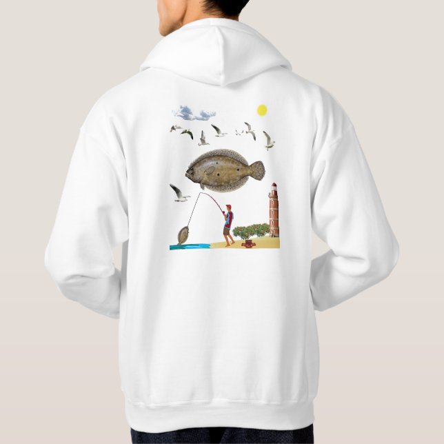 Plattfisch-Fische Hoodie (Rückseite)