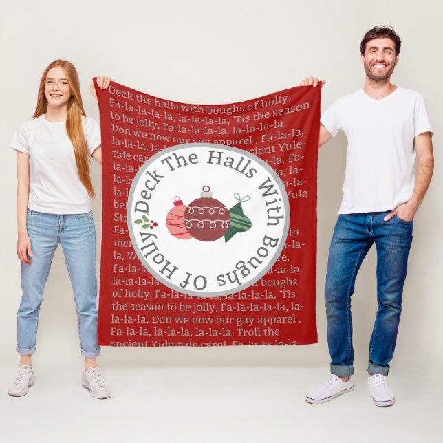 Plattform das Hallen-Weihnachtslied-Rot Fleecedecke (Beispiel)
