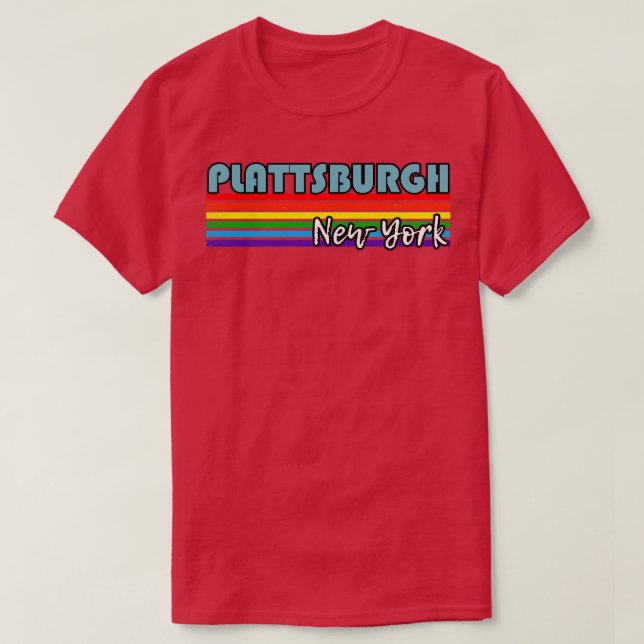 Plattsburgh New York Pride Plattsburgh LGBT Gesche T-Shirt (Design vorne)