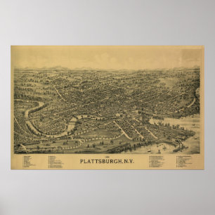 Plattsburgh NY, 1899: Alter Druck Poster
