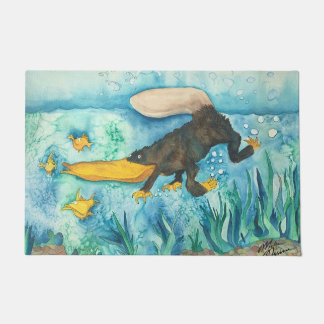 "Platty" das Platypus durch Mike Quinn Fußmatte (Vorderseite)