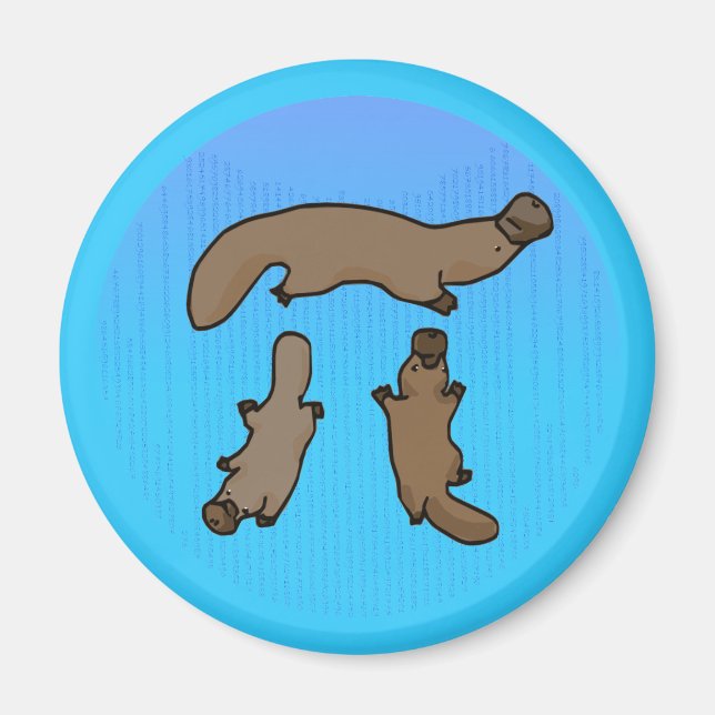 "Platypi" Drei Platypus griechisches Pi Magnet (Vorne)