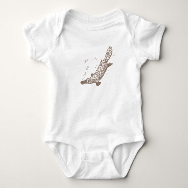 Platypus brauner Baby-Strampler/-T - Shirt (Vorderseite)