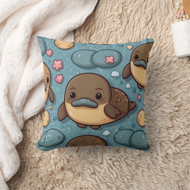 Platypus Brown Print Kissen (Decke)