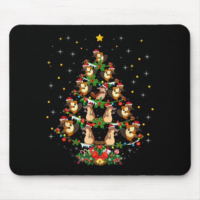 Platypus Christmas Tee Gift Santa Hat Platypus Chr Mousepad (Vorne)