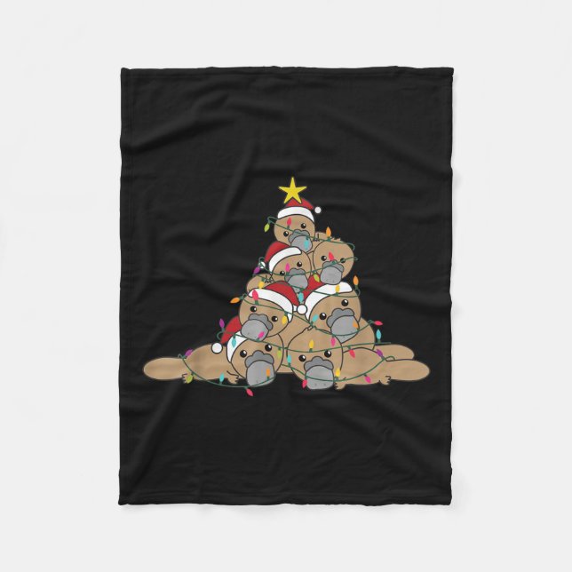 Platypus Christmas Tree Funny Christmas Animals  Fleecedecke (Vorderseite)