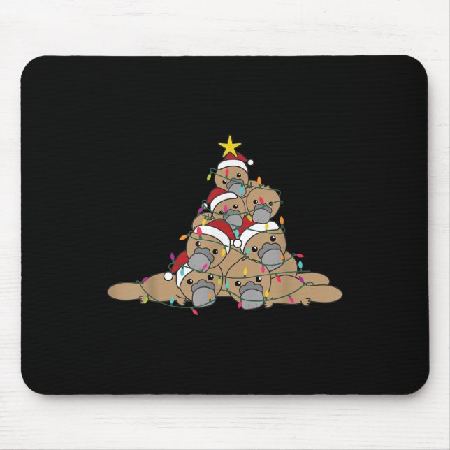 Platypus Christmas Tree Funny Christmas Animals  Mousepad (Vorne)