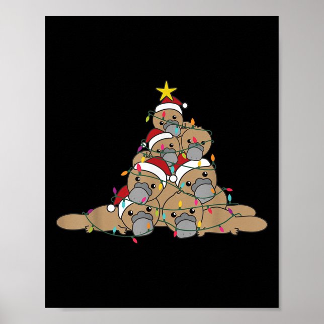 Platypus Christmas Tree Funny Christmas Animals  Poster (Vorne)