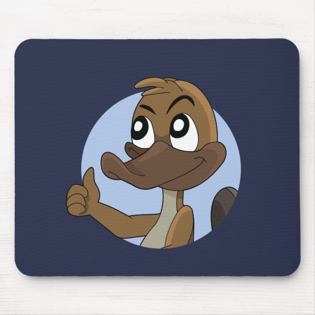 Platypus, das Daumen gibt, up Cartoon Mousepad (Vorne)