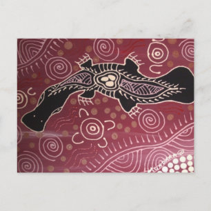 Platypus Dreaming Red von Mundara Koorang Postkarte