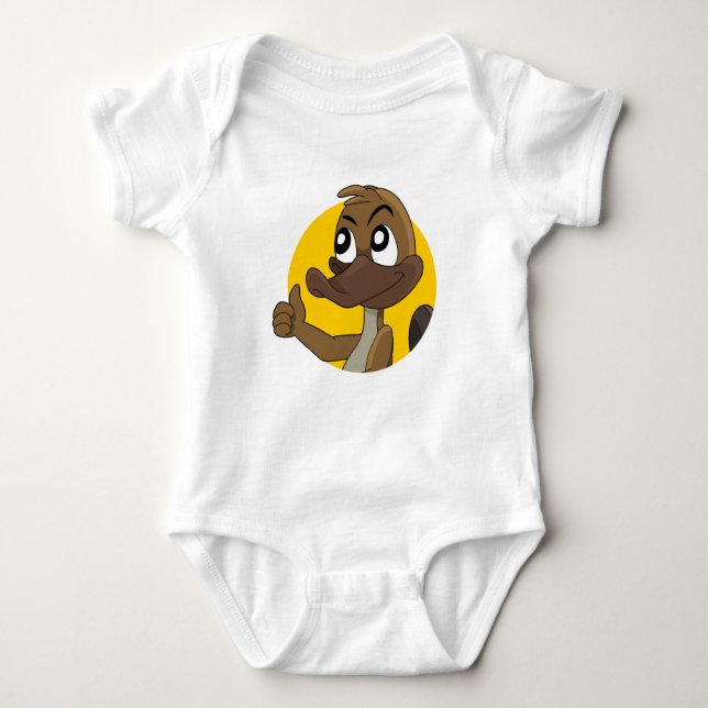 Platypus giving thumbs up cartoon baby strampler (Vorderseite)
