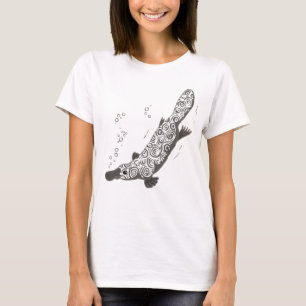 Platypus graues Grün farbiger Damen-T - Shirt