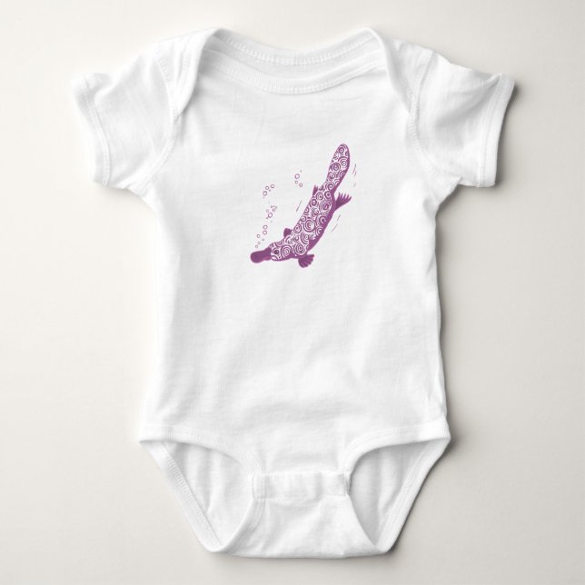Platypus mauve Baby Strampler / T - Shirt (Vorderseite)