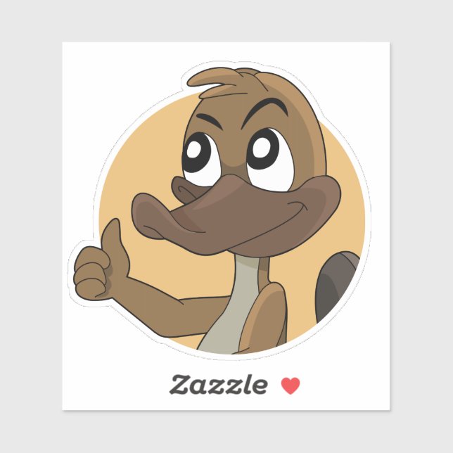 Platypus mit Daumen für den benutzerdefinierten Sc Aufkleber (Blatt)