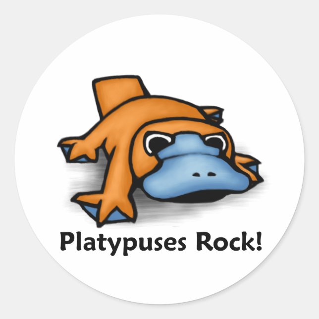 Platypus Rock! Runder Aufkleber (Vorderseite)