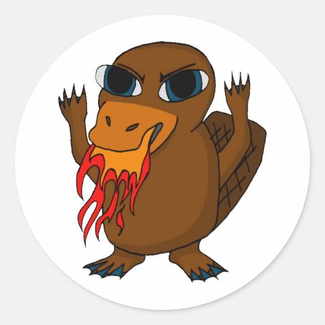 Platypus Runder Aufkleber (Vorderseite)