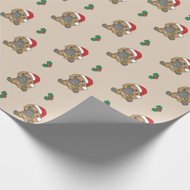 Platypus Weihnachts-Wintertiere Urlaub Platypus Geschenkpapier (Ecke)