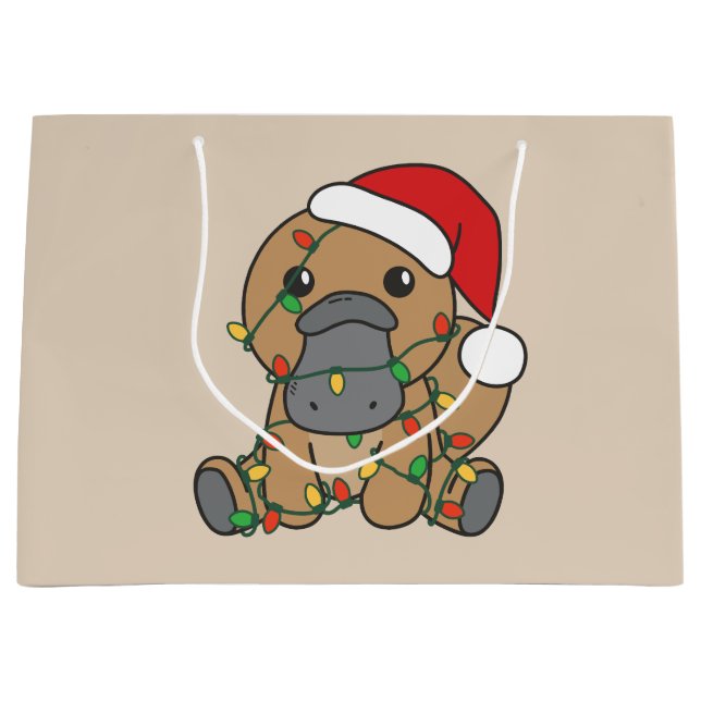 Platypus Weihnachts-Wintertiere Urlaub Platypus Große Geschenktüte (Vorderseite)