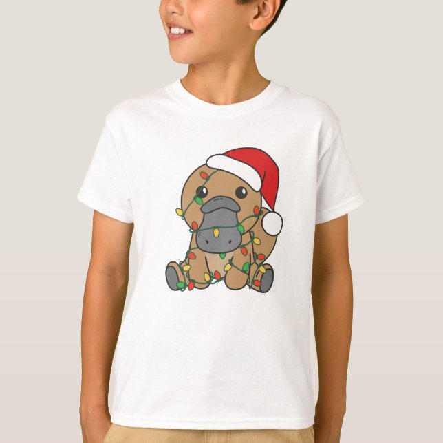 Platypus Weihnachts-Wintertiere Urlaub Platypus T-Shirt (Vorderseite)