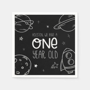 Platz 1 Geburtstag - Houston Ein Jahr alt - Napkin Serviette