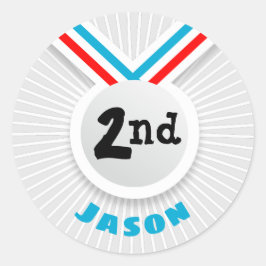 Platz 2 runder aufkleber