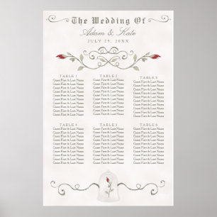 PLATZ 31 - 60   Elegante Rote Rose Hochzeit Poster