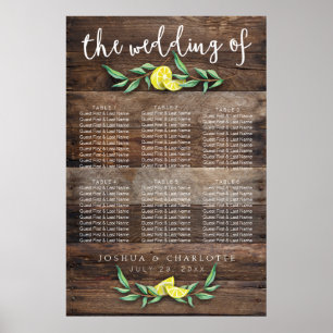 PLATZ 31 - 60   Rustic Wood Lemon Wedding Poster