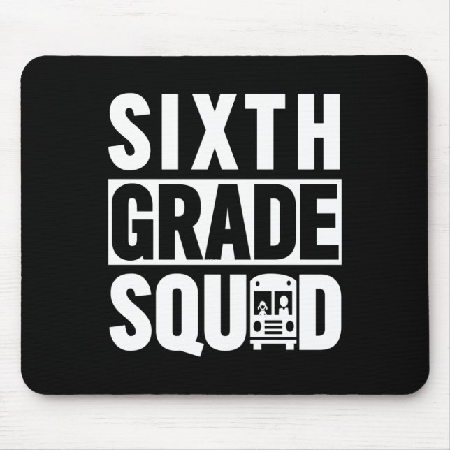 Platz 6 (6. Klasse - Weißer Text) Mousepad (Vorne)