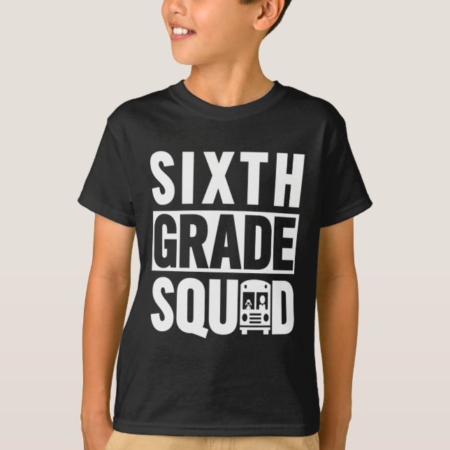 Platz 6 (6. Klasse - Weißer Text) T-Shirt (Vorderseite)