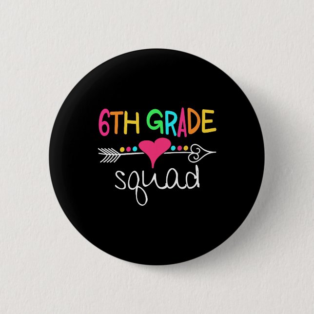 Platz 6 des sechsten Lehrerteams Button (Vorderseite)