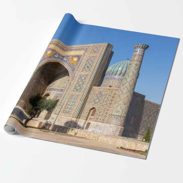 Platz bei Sonnenuntergang - Samarkand, Usbekistan Geschenkpapier (Ungerollt)