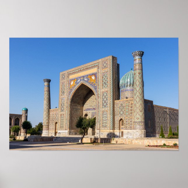 Platz bei Sonnenuntergang - Samarkand, Usbekistan Poster (Vorne)