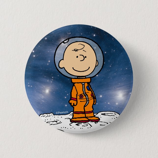 PLATZ | Charlie Brown Astronaut Button (Vorderseite)