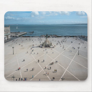 Platz des Handels von oben in Lissabon, Portugal Mousepad