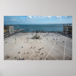 Platz des Handels von oben in Lissabon, Portugal Poster
