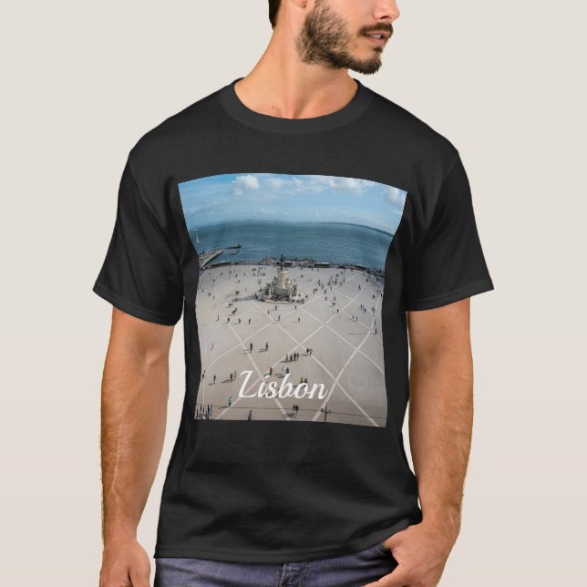 Platz des Handels von oben in Lissabon, Portugal T-Shirt (Vorderseite)