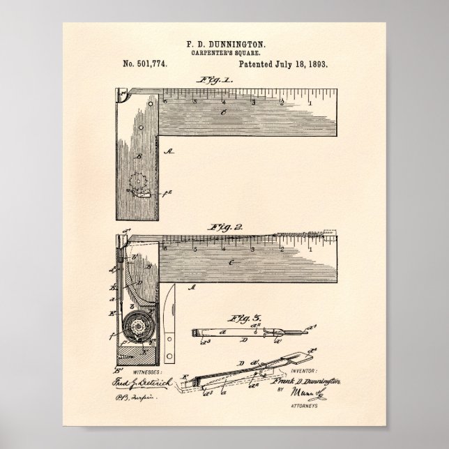 Platz des Schreiners 1893 Patentkunst Alter Peper Poster (Vorne)