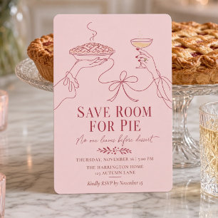 Platz für Kuchen Coquette Rosa Linienkunst Einladung