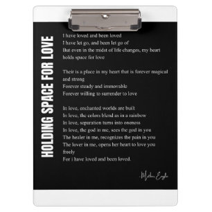 Platz für Liebe Poster-Dekoration Klemmbrett