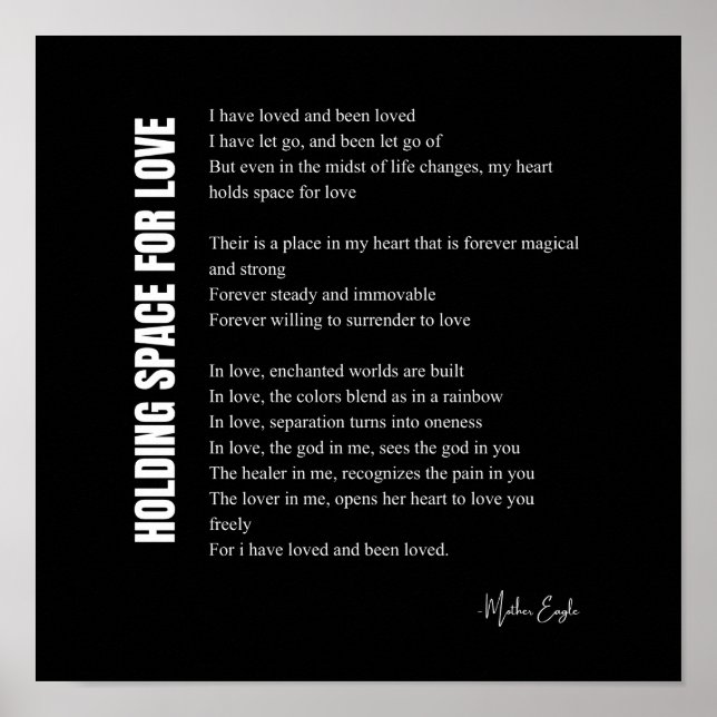 Platz für Liebe Poster-Dekoration Poster (Vorne)