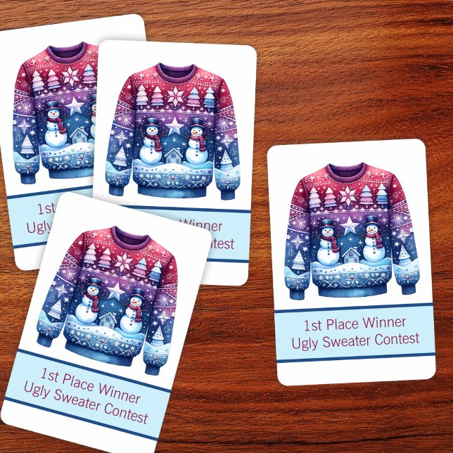 Platz Gewinner Ugly Sweater Blue Red Lila Spielkarten (Von Creator hochgeladen)