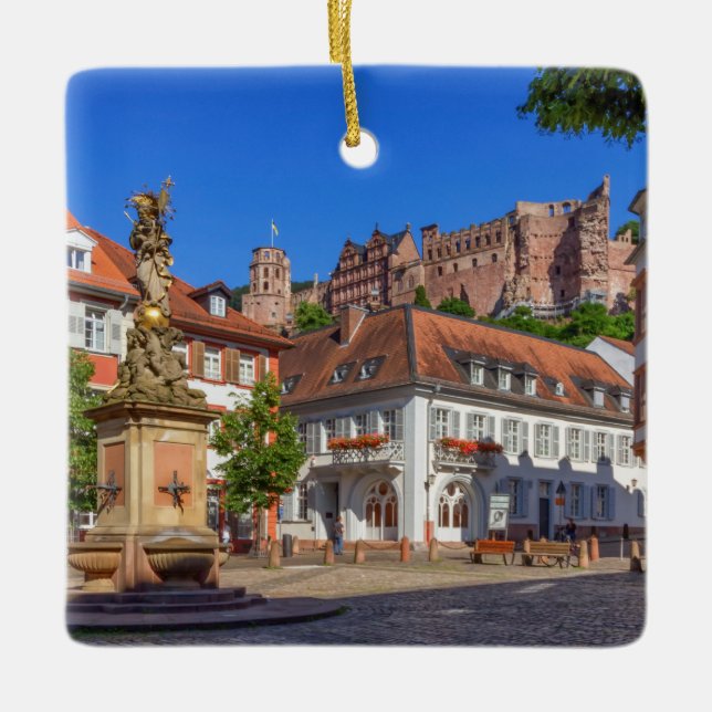 Platz Kornmarkt und Schloss Heidelberg, Deutschlan Keramikornament (Vorderseite)