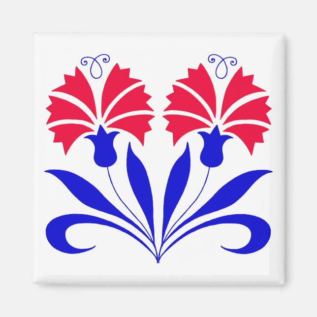 Platz Magnet mit slowenischen Nelken (Vorne)