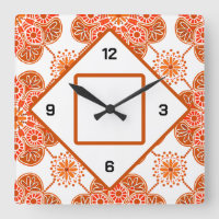 Platz Orange Wall Uhr für Landküche