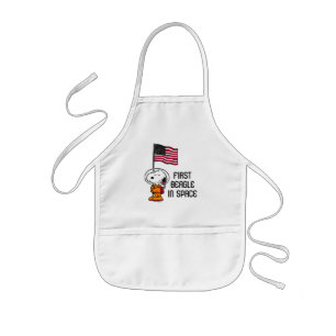 PLATZ   Snoopy mit Flaggenastronaut Kinderschürze