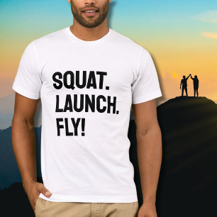 PLATZ. STARTEN. FLIEGEN! Motivierend Minimalistisc T-Shirt
