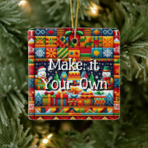 Platz Weihnachten 2024 Kente Muster Ornament