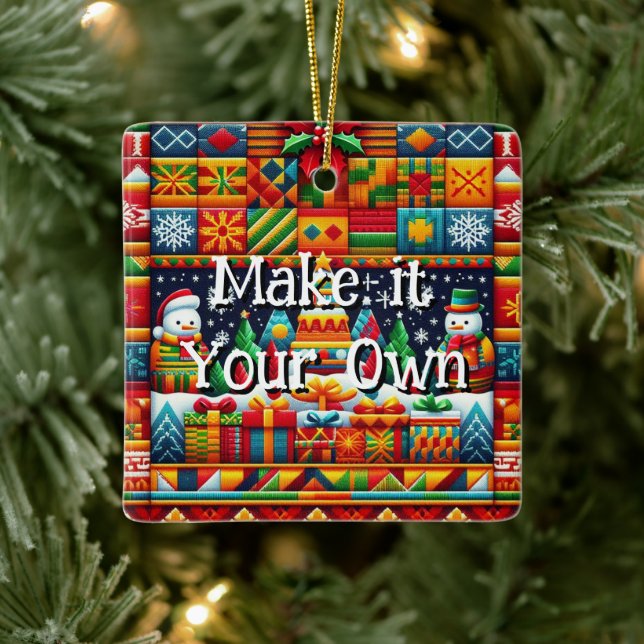 Platz Weihnachten 2024 Kente Muster Ornament (Baum)
