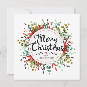 Platz Weihnachtskarte Blume Wreath